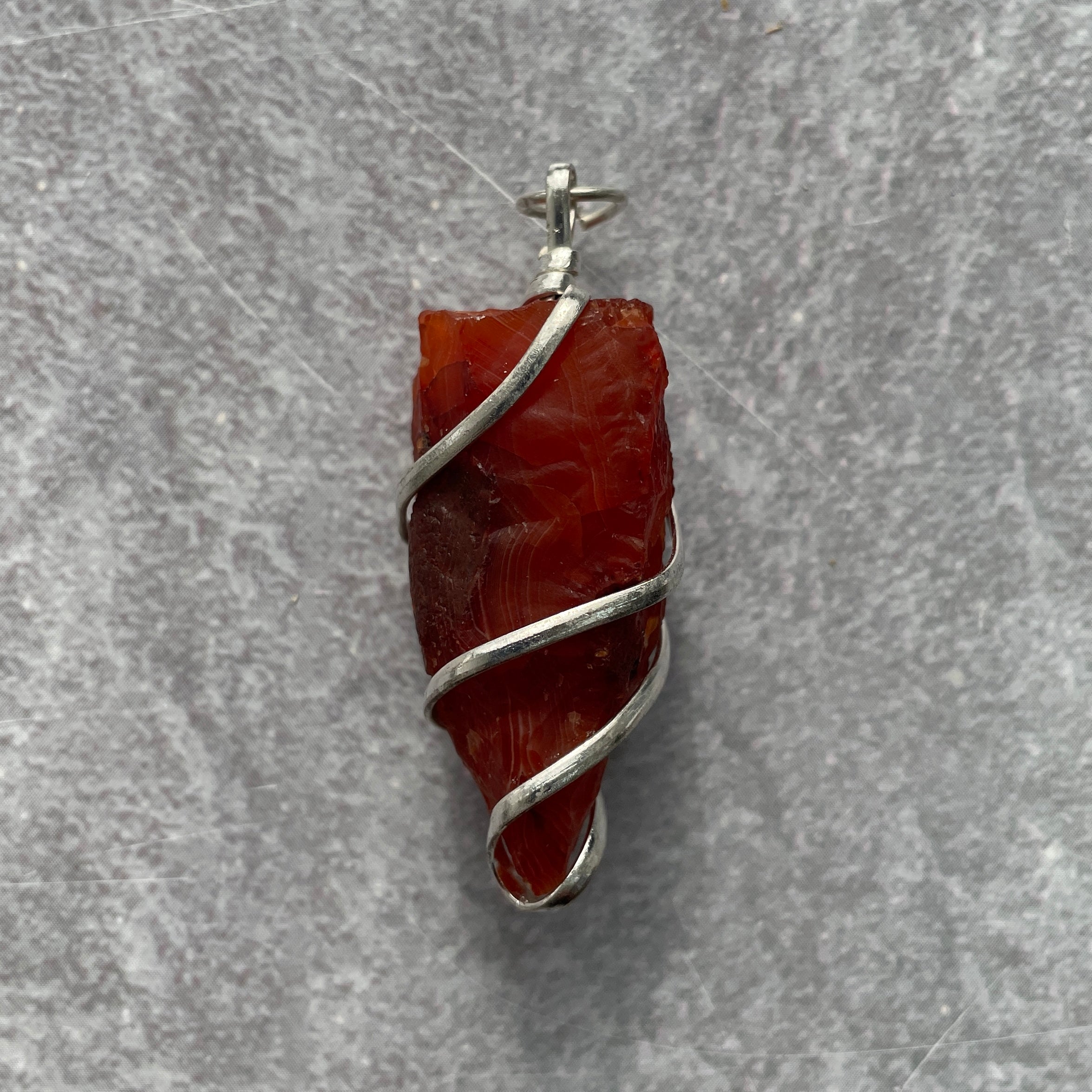 Wire Wrapped Rough Pendant - Carnelian Wire Wrapped Rough Pendant - Carnelian